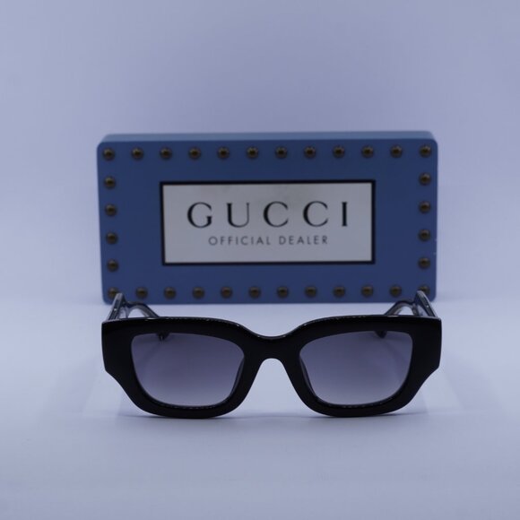 Gucci GG1558SK 001 Square Sunglasses - Black\Grey - Picture 2 of 12